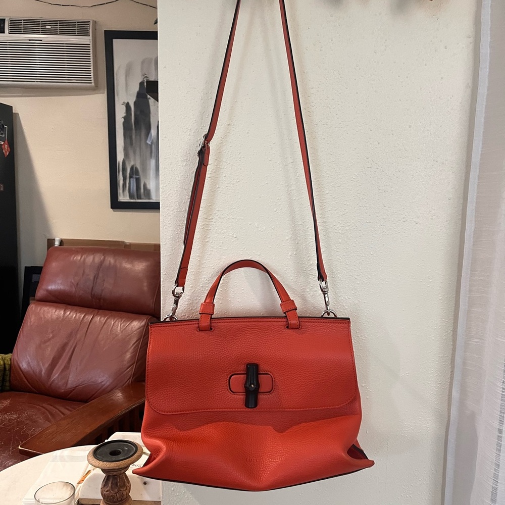 Gucci Red Leather Shoulder Bag